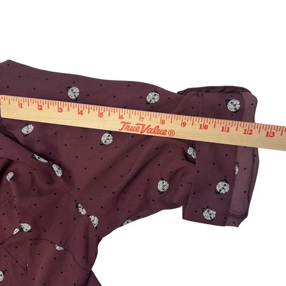 Torrid Harper Blouse Top Pug Dog Print 3/4 Roll Tab Sleeve Plus Size 0 L - Picture 7 of 9